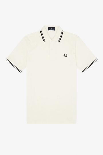 White Fred Perry M12 Men's Polo Shirts | PH 1376KORI